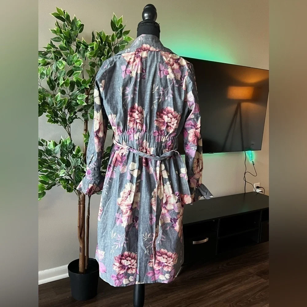 Jill Stuart Jacket/Coat Denim Floral Print Sz xs